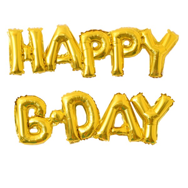 6065379 Y Фигура 88 буквы HAPPY B-DAY GOLD 59см Х 90см